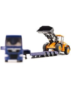 Siku MAN Truck with Low Loader Trailer & JCB Wheel Loader - 1/87 Scale Diecast Model