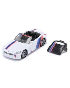 Siku BMW Z4 M40i Cabriolet 1/50 Diecast Model - White with Black Top, Custom Decals & Extra Wheels
