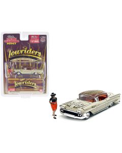 Racing Champions 1958 Chevy Impala Lowrider - Beige with Graphics, Orange Interior - 1/64 Scale, Limited Edition