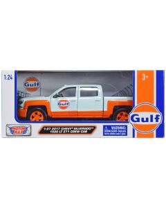 Motormax 2017 Chevy Silverado 1500 LT Z71 Crew Cab Pickup - Gulf Oil Livery, 1/27 Scale Diecast