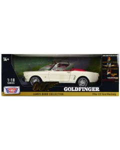 Motormax 1964 1/2 Ford Mustang Convertible - Goldfinger 007 Movie Edition - 1/18 Scale Diecast Model