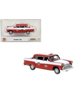 Brekina 1974 Checker Cab - Red & White 'Kalamazoo' - HO Scale (1/87) - Approx. 2.5