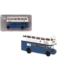 Brekina British Airways 1970 AEC Routemaster Double Decker Bus - 1/87 HO Scale - Blue & White