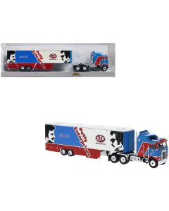 Brekina 1980 Kenworth K-100 COE Aerodyne Transporter - STP Racing Team Petty Enterprises - 1/87 (HO) Scale Model - Blue & Red