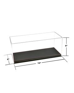 Mijo Exclusives 1/18 Scale Model Display Case - Black Leather Base, 14x6x6"