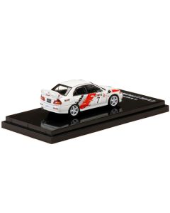 Hobby Japan Mitsubishi Lancer Evo IV RHD #7 - Scortia White - 1/64 Diecast Rally Car