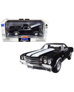 New Ray 1970 Chevy El Camino SS - Black w/ White Stripes - 1/25 Scale Diecast Model