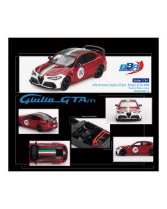 BBR 1/64 Alfa Romeo Giulia GTAm #99 Rosso GTA Red - Carbon Top & Stripes Diecast Model