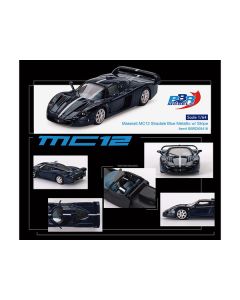 BBR Maserati MC12 Stradale - Blue Metallic, White Stripe - 1/64 Diecast Model