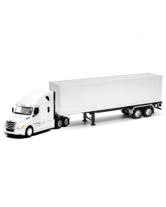 Welly Freightliner Cascadia Transporter Truck - White Container, 1/32 Diecast Model - 22.5 Inches Long