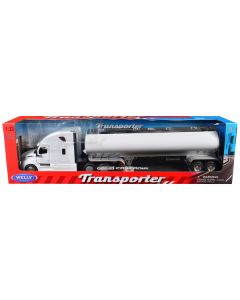 Welly Freightliner Cascadia & White Tanker Trailer "Transporter" Series 1/32 Diecast Model