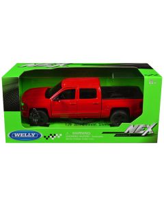 Welly 2017 Chevrolet Silverado Pickup Truck - 1/29 Scale Red Diecast Model