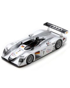 Spark Audi R8 #7 'Audi Sport Team Joest' 3rd Place Le Mans - 1/18 Scale Resin Model with Display Case