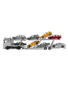 GCD Mercedes-Benz Actros Auto Transporter - White, 1/64 Scale Diecast (Cars NOT Included)