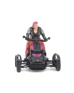 Can-Am Ryker Pink Punk & Black 3-Wheel Motorcycle 1/32 Diecast Model with Driver