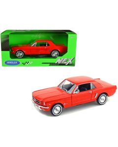 Welly 1964 1/2 Ford Mustang Coupe Hardtop - 1/24 Scale Diecast Model Car - Red