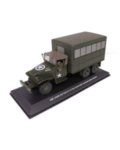 Militaria Die Cast GMC CCKW 353 6x6 2-1/2 Ton Truck with Communications Shelter, US Army Olive Drab, 1/43 Scale