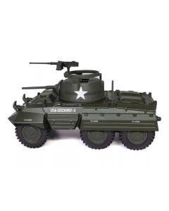 Militaria Die Cast M8 Light Armored Car - 1/43 Scale - Olive Drab - "United States Army"