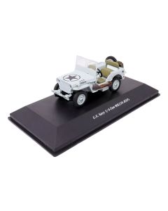 Militaria Die Cast Willys Jeep 1/4-Ton Car - US Navy Light Blue - 1/43 Scale Diecast Model