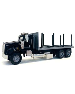 Promotex Kenworth T800 Stake Bed Truck - HO Scale Black Plastic Model (4.375 inches)