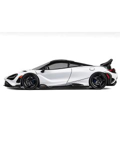 CM Models McLaren 765LT White w/ Black Top + Extra Wheels, 1/64 Diecast Car