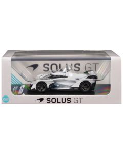 McLaren Solus GT White with Blue Stripes 1/64 Diecast Model Car by CM Models - Detailed Replica