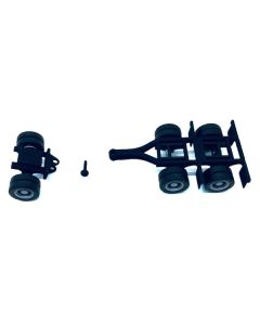 Promotex Lowboy Dual Axle Booster - HO Scale Model - (2 Sets) Integrated Rear Axle & Fenders