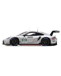 Spark Porsche 911 RSR-19 #92 Le Mans 24 Hour GTE Pro (Christensen/Estre/Vanthoor) 1/18 Scale Resin Model Car with Display Case