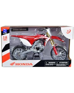New Ray Honda CRF450R 1/6 Scale Diecast Motorcycle Model - Red & White (Model 49583)
