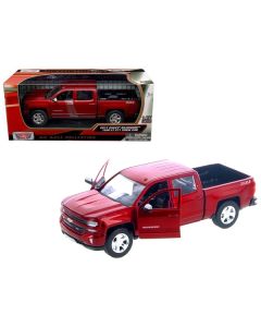 Motormax 2017 Chevrolet Silverado 1500 LT Z71 Crew Cab Pickup Truck - 1/27 Scale - Metallic Red Diecast Model
