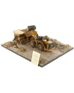CAT 994K Wheel Loader & 797 Mining Truck "Weathered Series" Set - 1/125 Scale Diecast