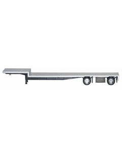 Promotex 48ft Spread-Axle Drop Deck Trailer - HO Scale Model with Chrome Wheels & Silver Top