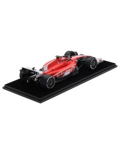 LookSmart Ferrari SF-23 #16 Charles Leclerc Las Vegas GP 2nd Place 1/18 Scale Model Car with Display Case